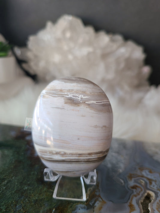 White Ocean Jasper Palmstone (C)