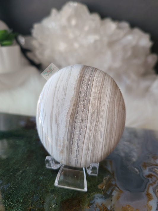 White Ocean Jasper Palmstone (D)