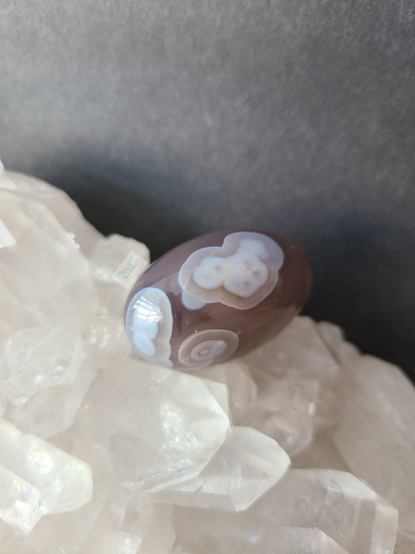 Black Flower Agate tumble