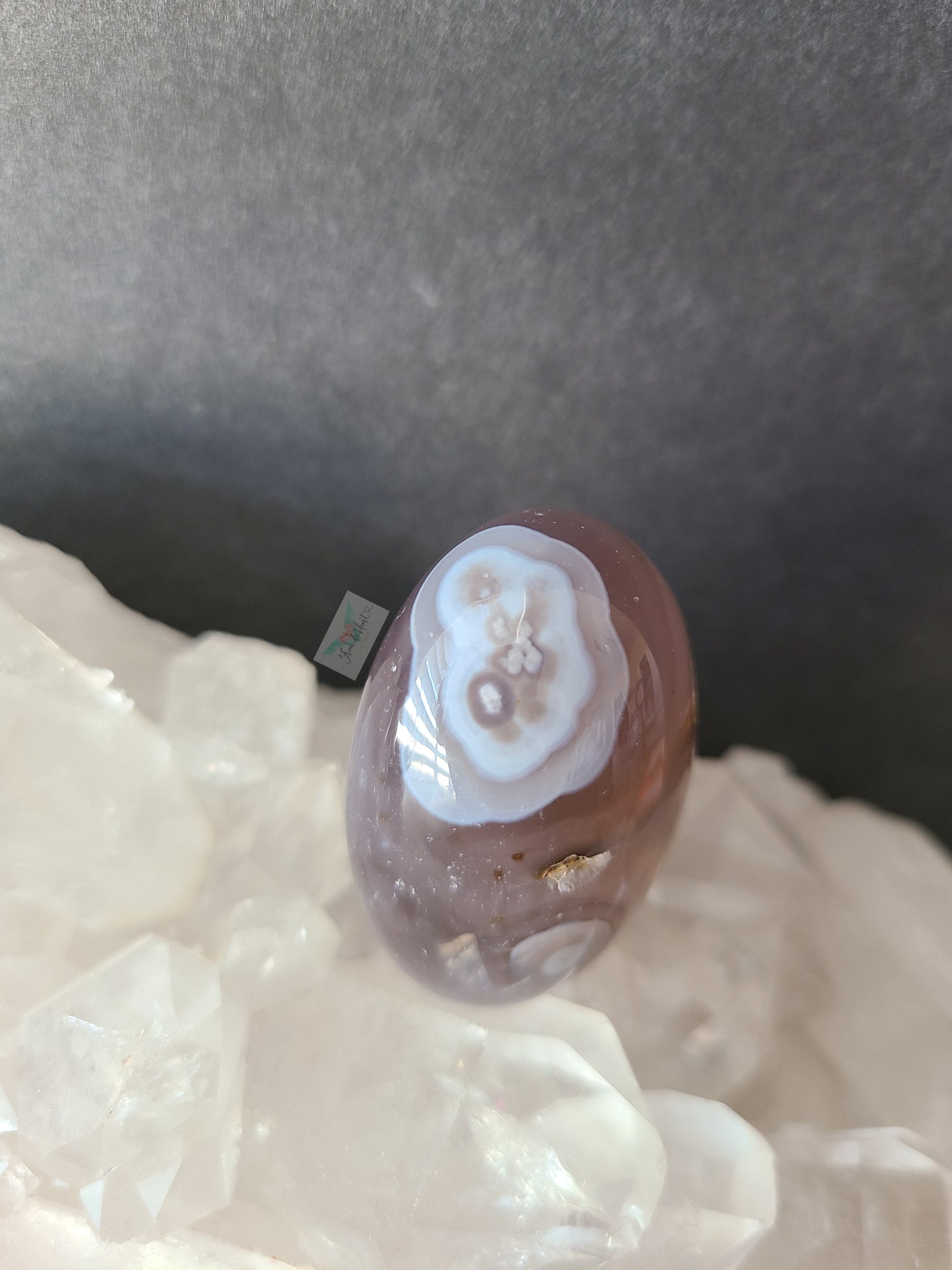 Black Flower Agate tumble