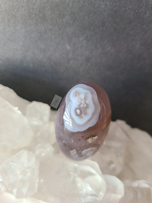 Black Flower Agate tumble