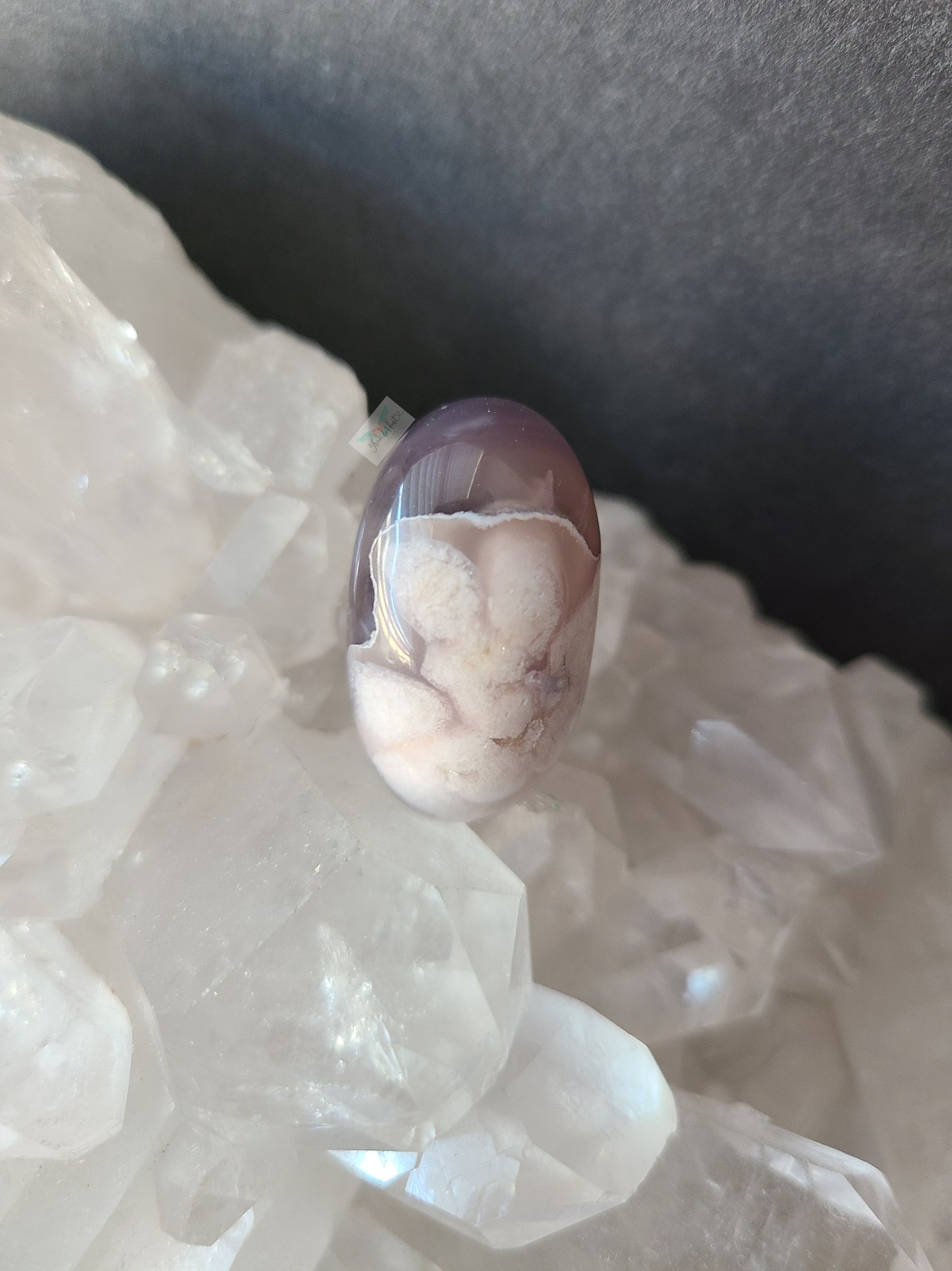 Black Flower Agate tumble (3pcs)