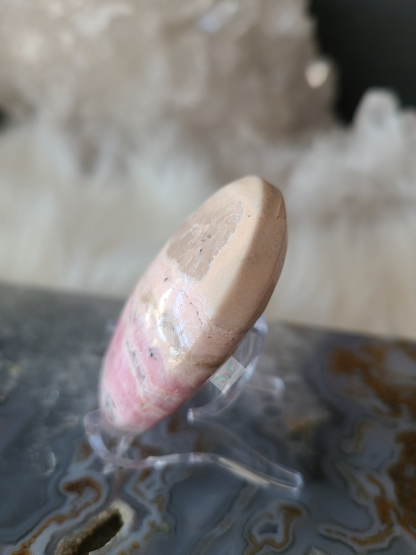 Rhodochrosite Quartz Pocket stone