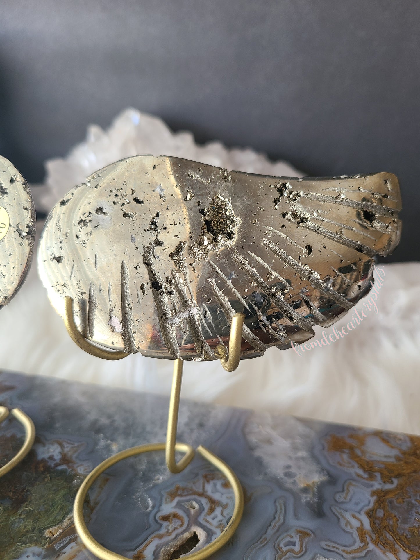 Pyrite Wings on Stand