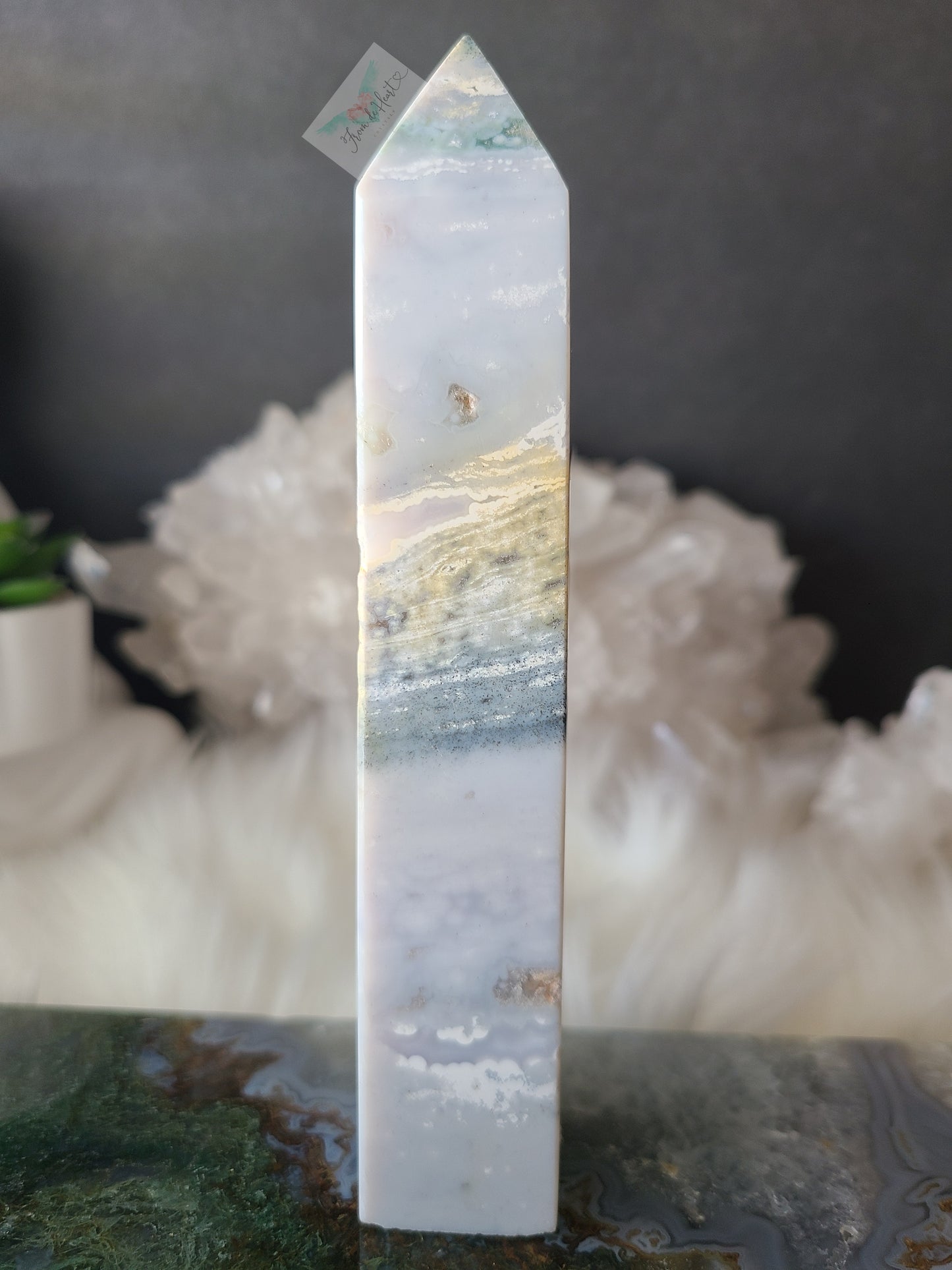 Blue Ocean Jasper Tower with Pyrite (A)