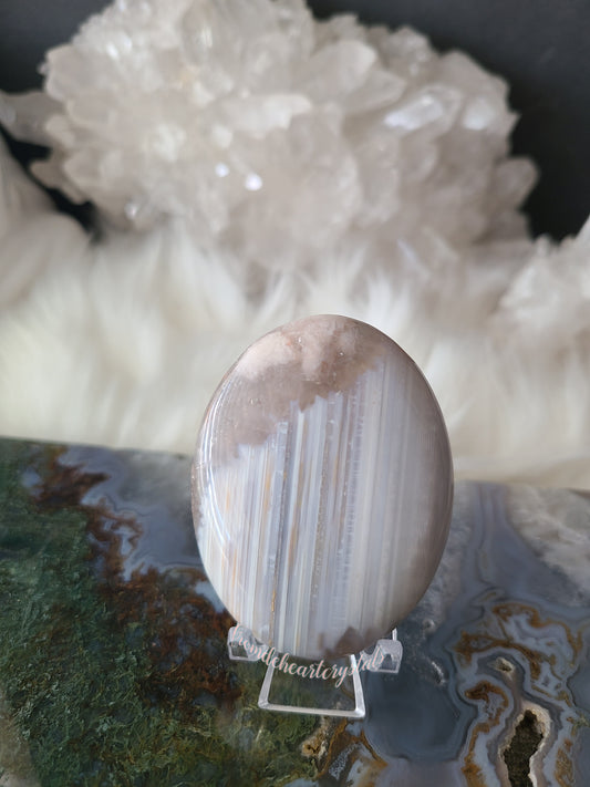 Banded Quartz Flower Agate Palmstone