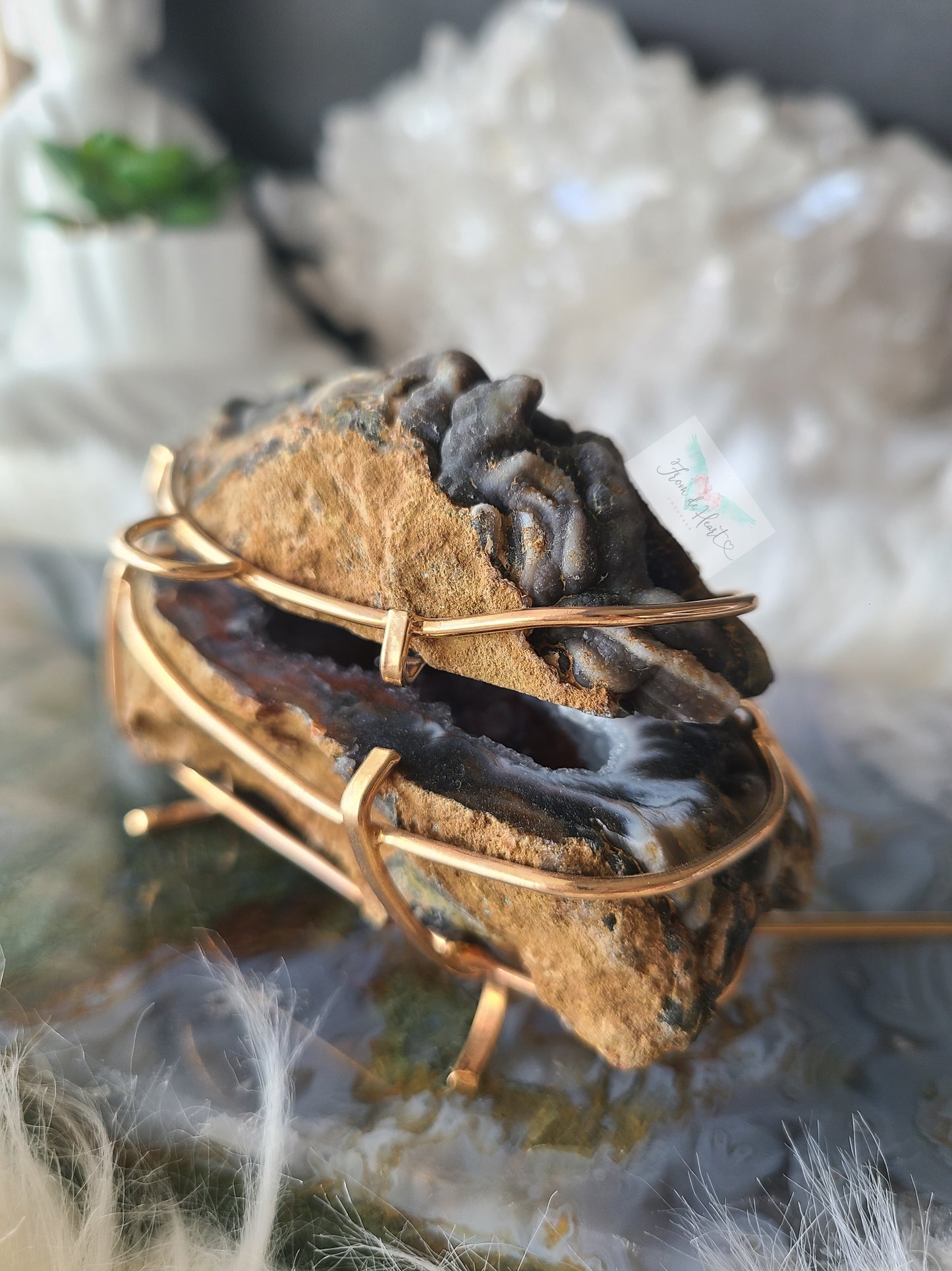 Druzy Chalcedony Agate Jewelry Box