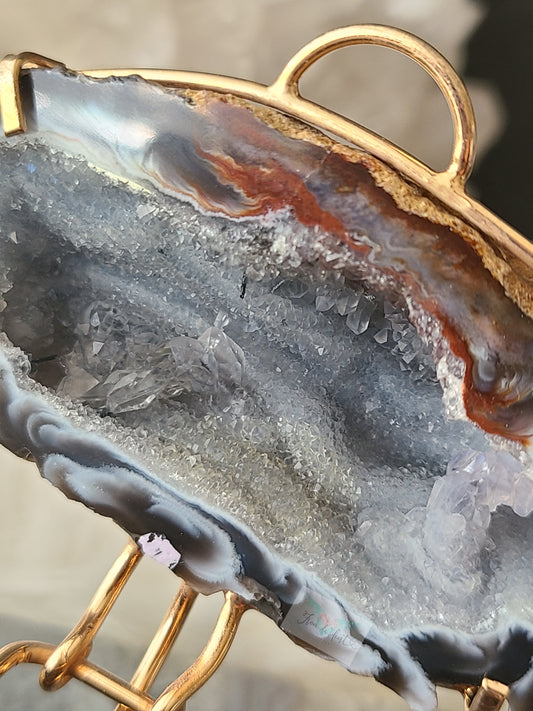 Druzy Chalcedony Agate Jewelry Box