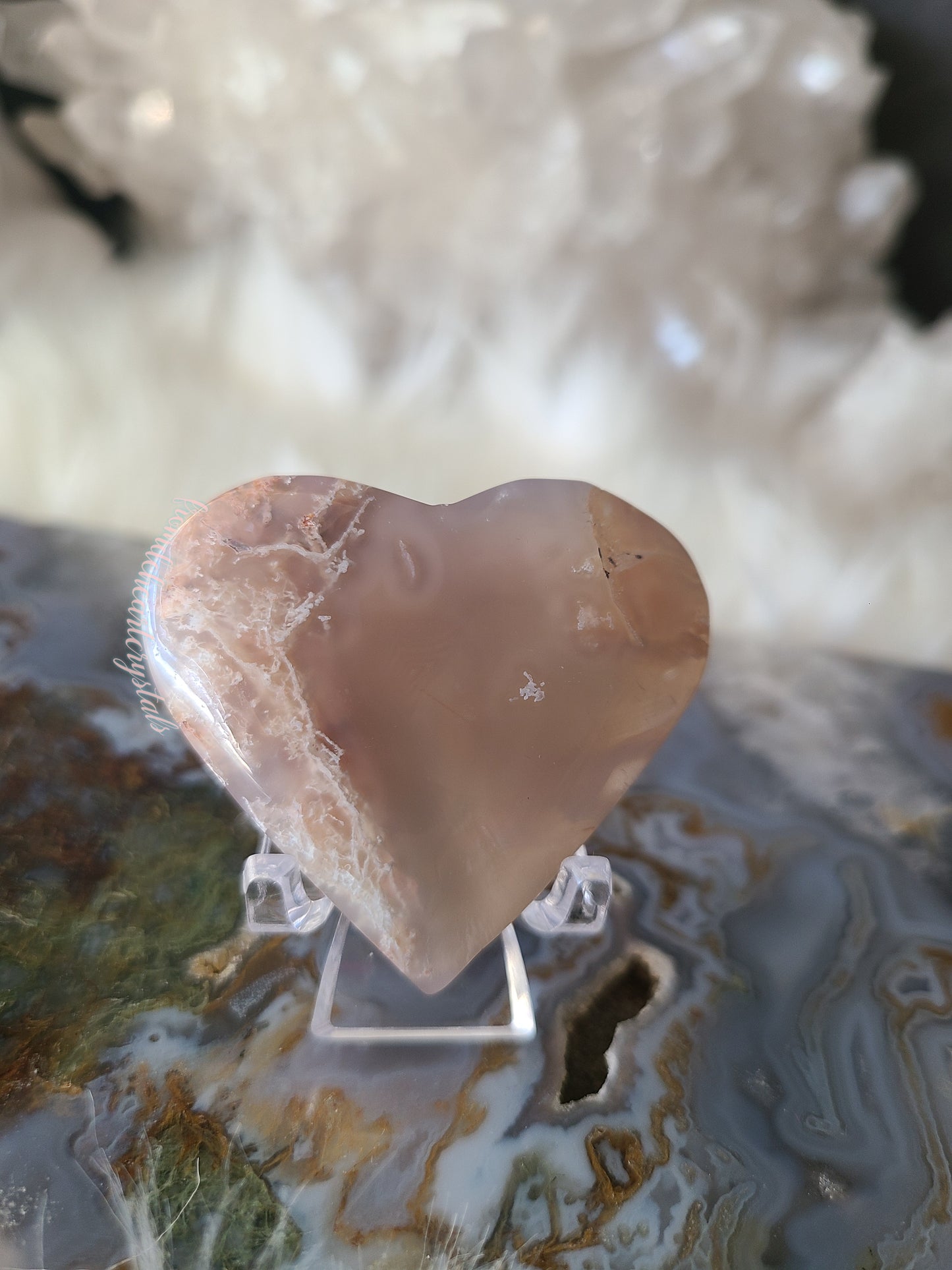 Scenic Moss Agate Heart (J)