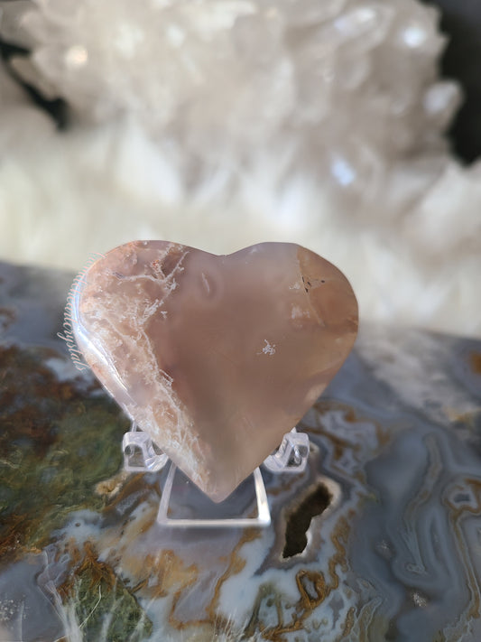 Scenic Moss Agate Heart (J)