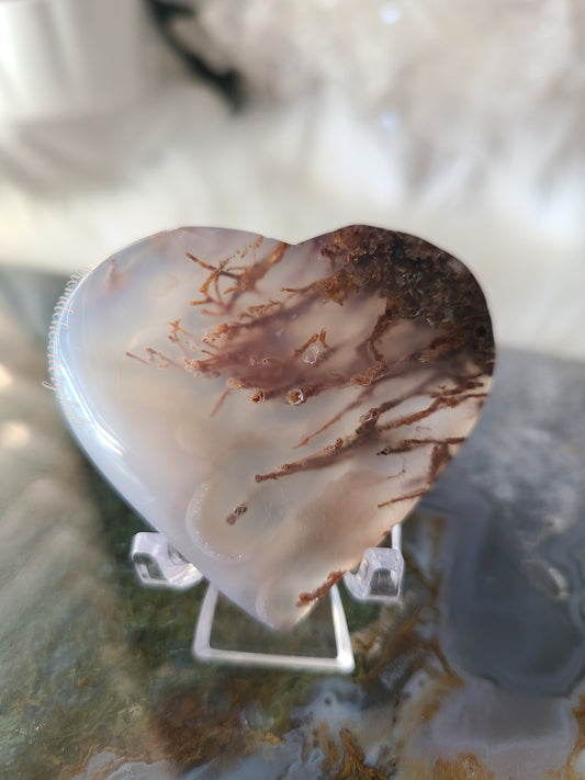 Scenic Moss Agate Heart (F)