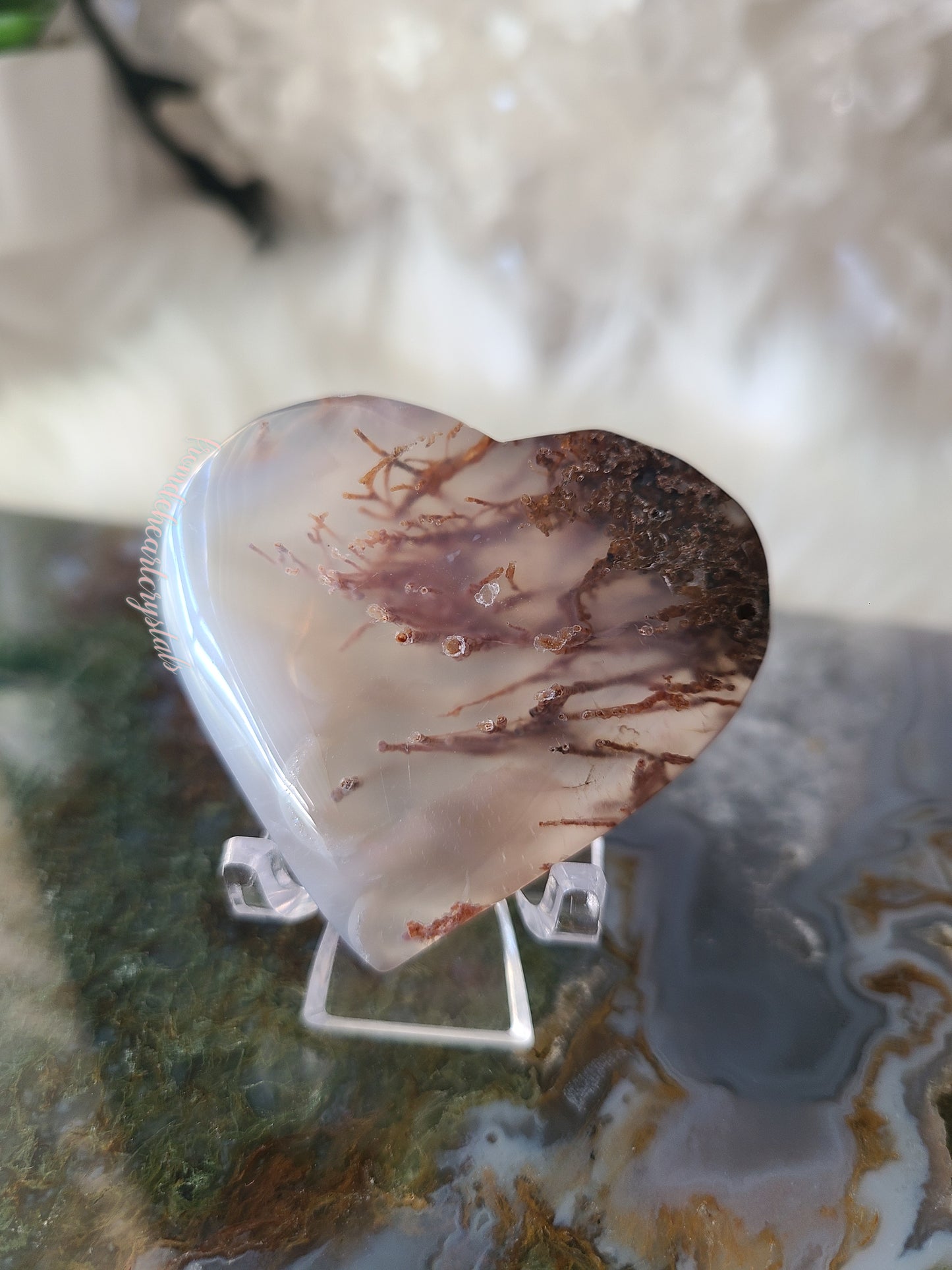Scenic Moss Agate Heart (F)
