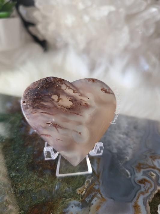 Scenic Moss Agate Heart (F)