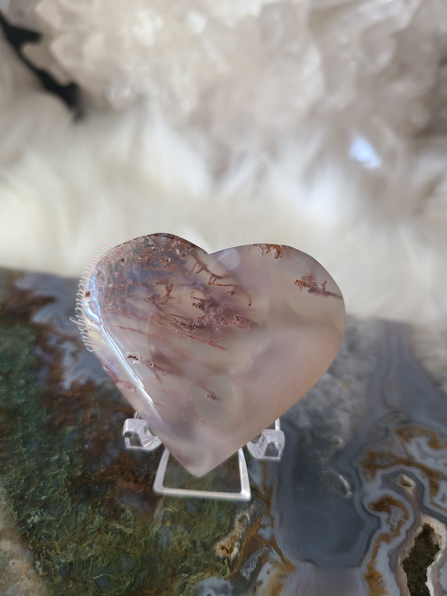 Scenic Moss Agate Heart (F)