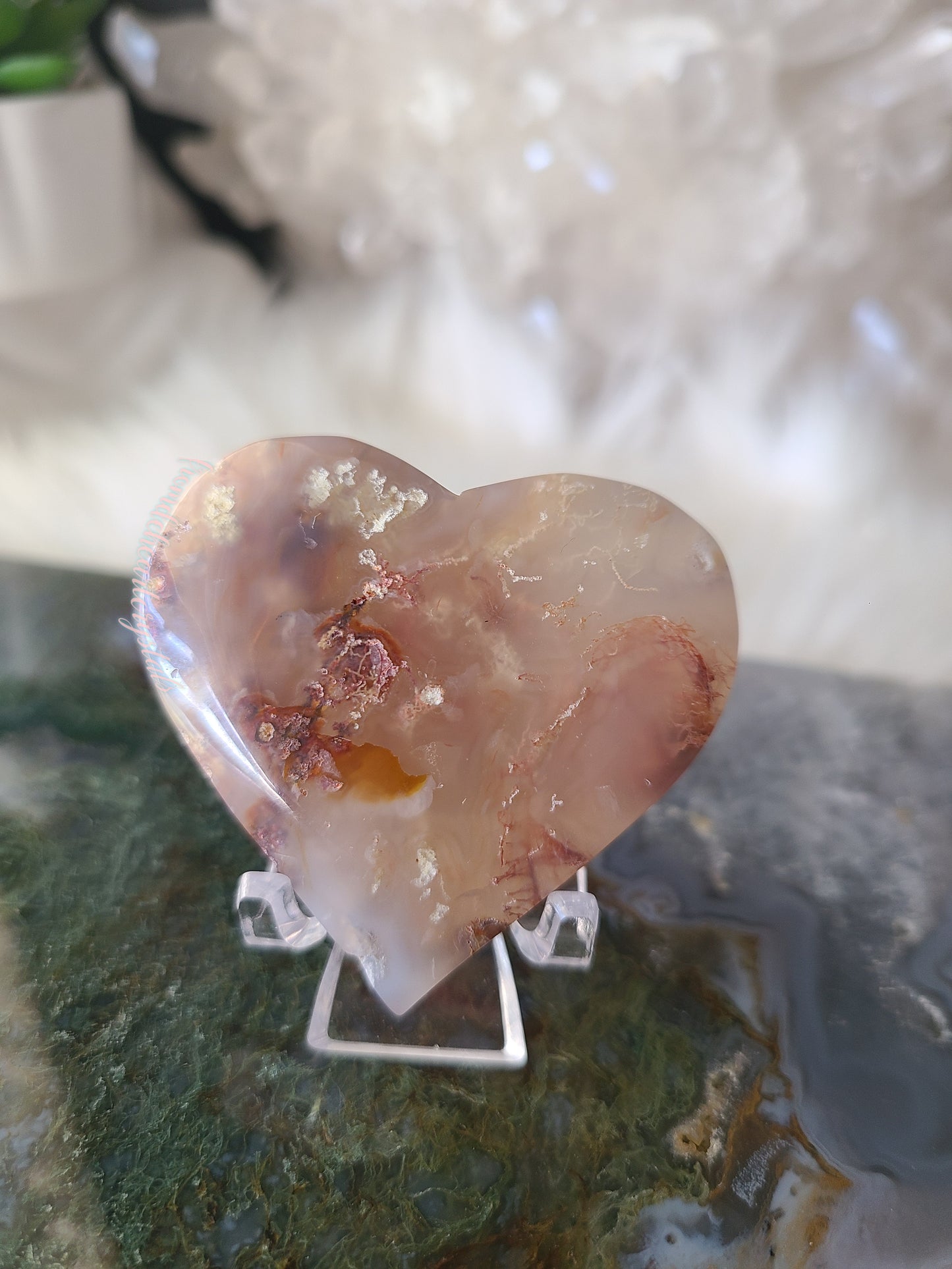 Scenic Moss Agate Heart (H)