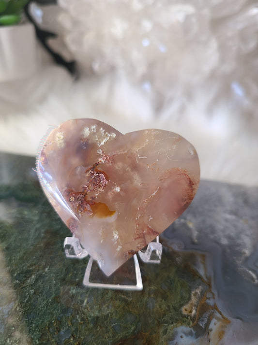 Scenic Moss Agate Heart (H)