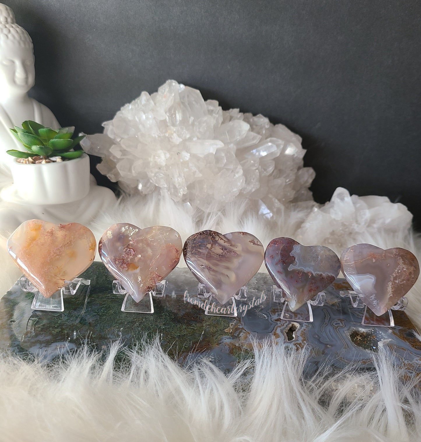 Scenic Moss Agate Heart (H)