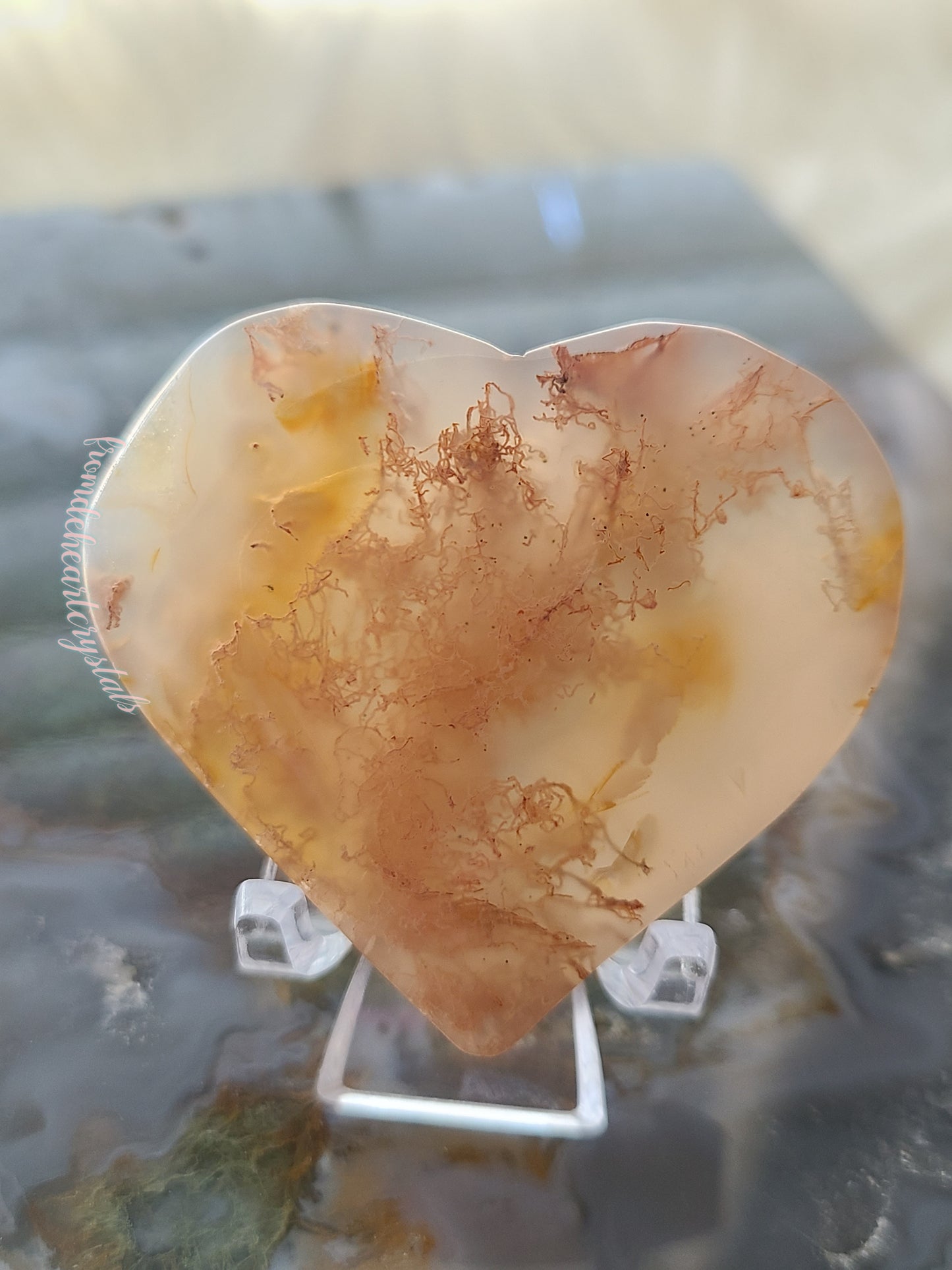 Scenic Moss Agate Heart (I)