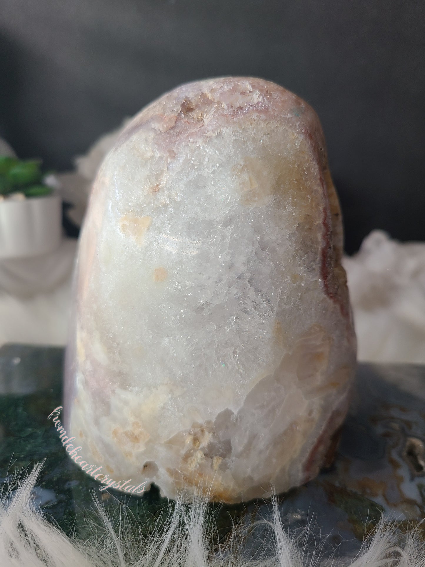 Pink Amethyst Cut base with Purple Amethyst Geode