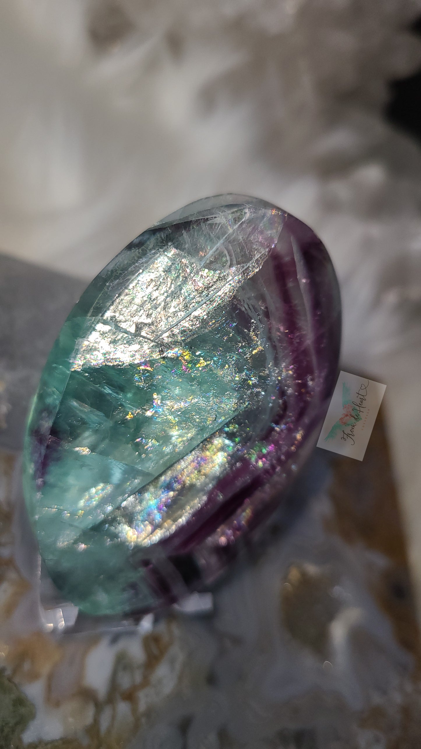 Rainbow Fluorite Palm stone