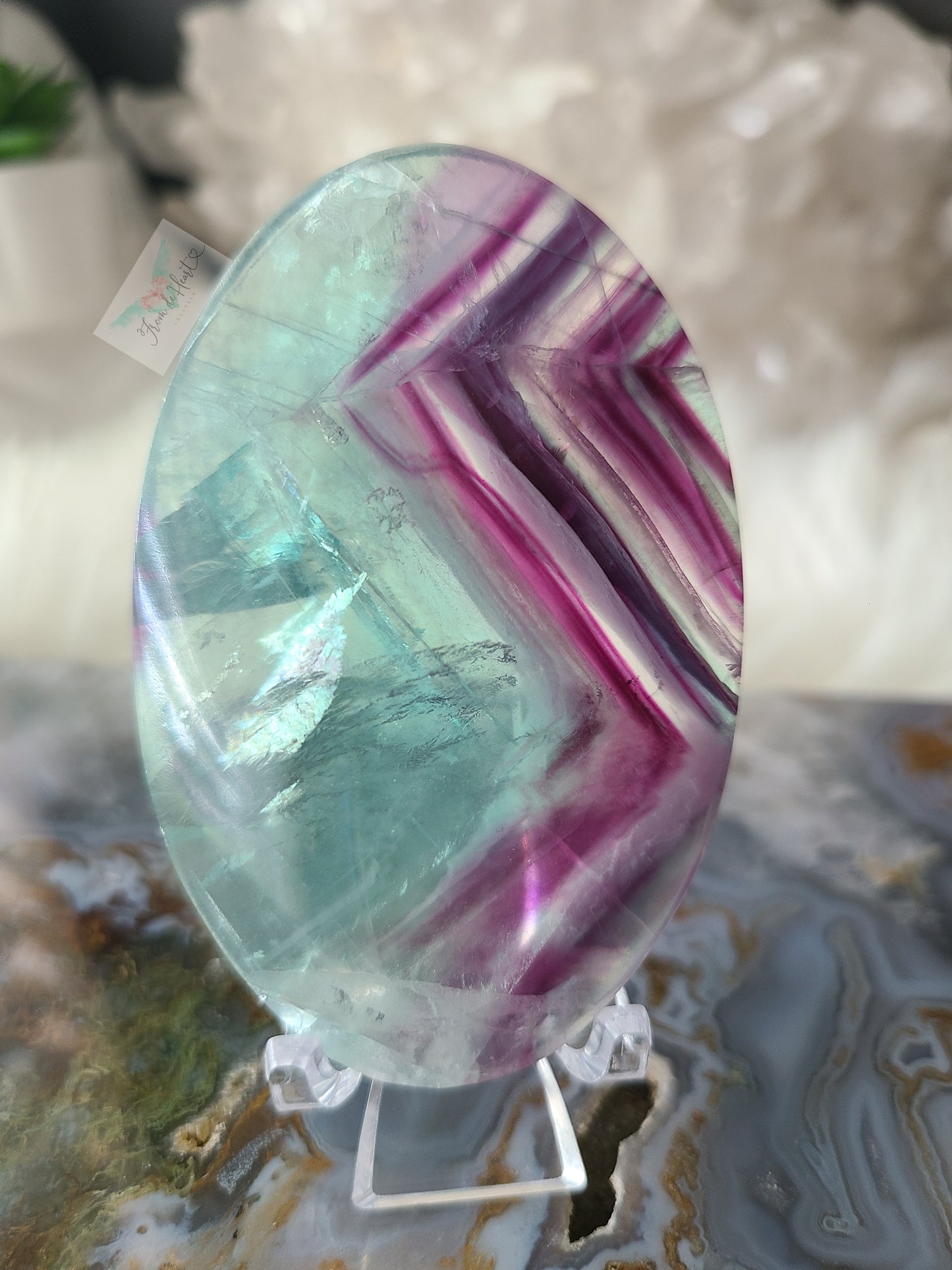 Rainbow Fluorite Palm stone