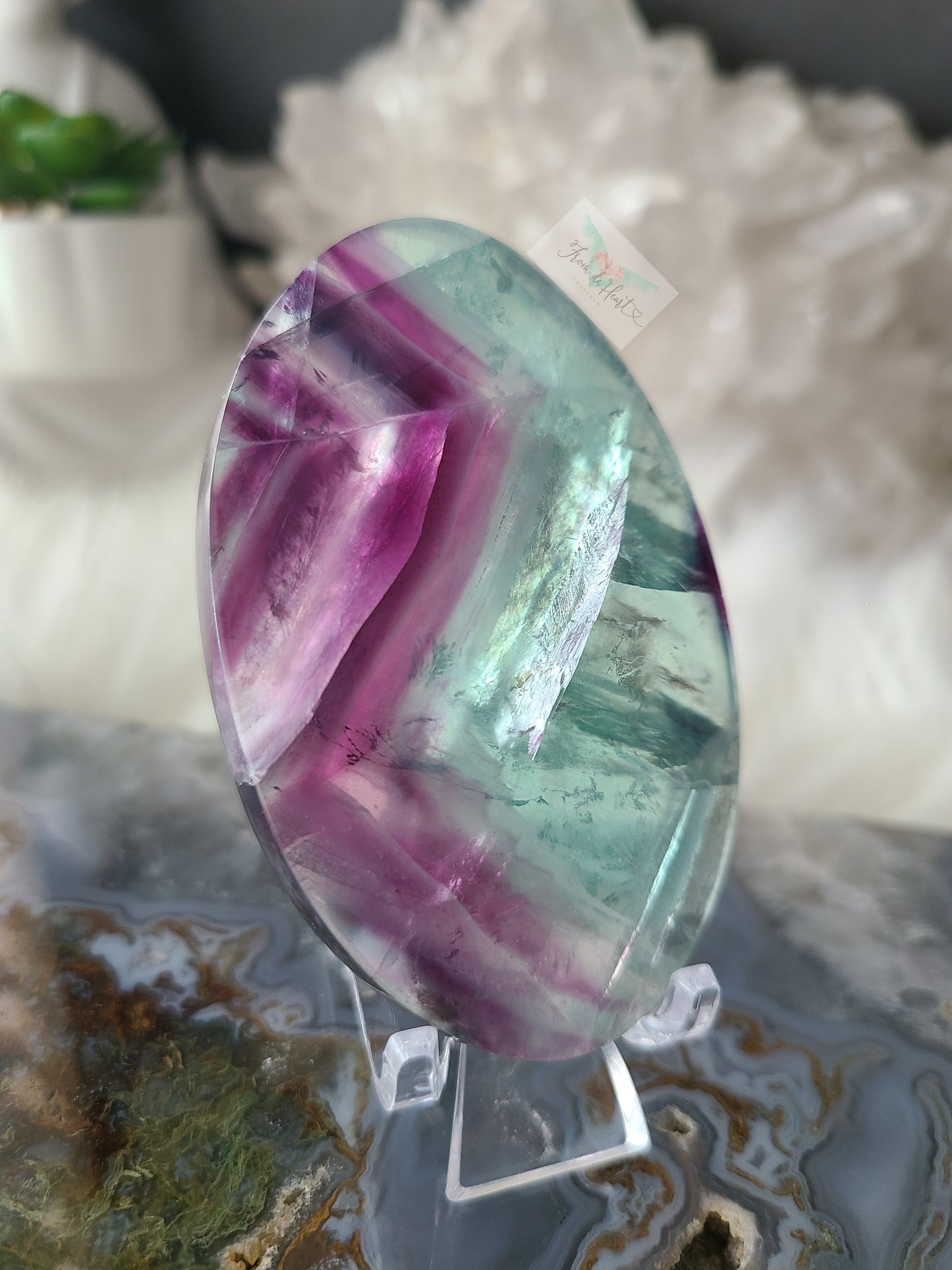 Rainbow Fluorite Palm stone