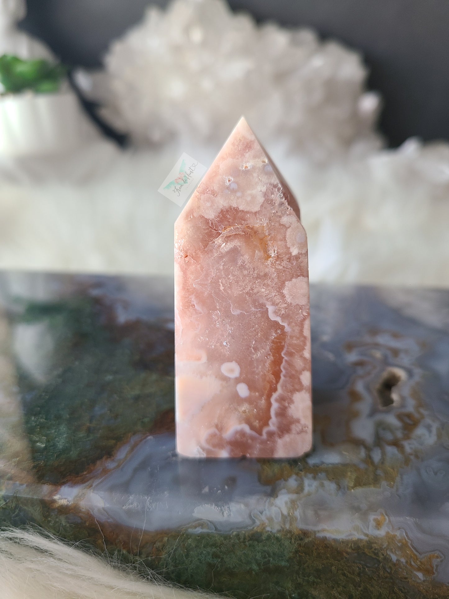 Pink Amethyst with Quartz Tower (Z)