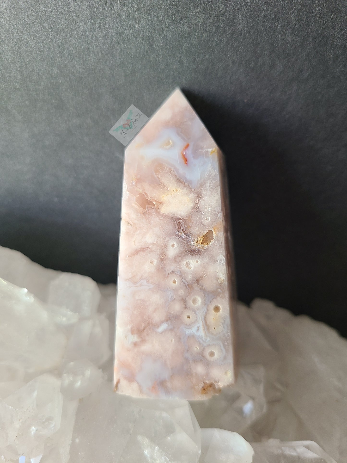 Pink Amethyst with Agate Tower (B)