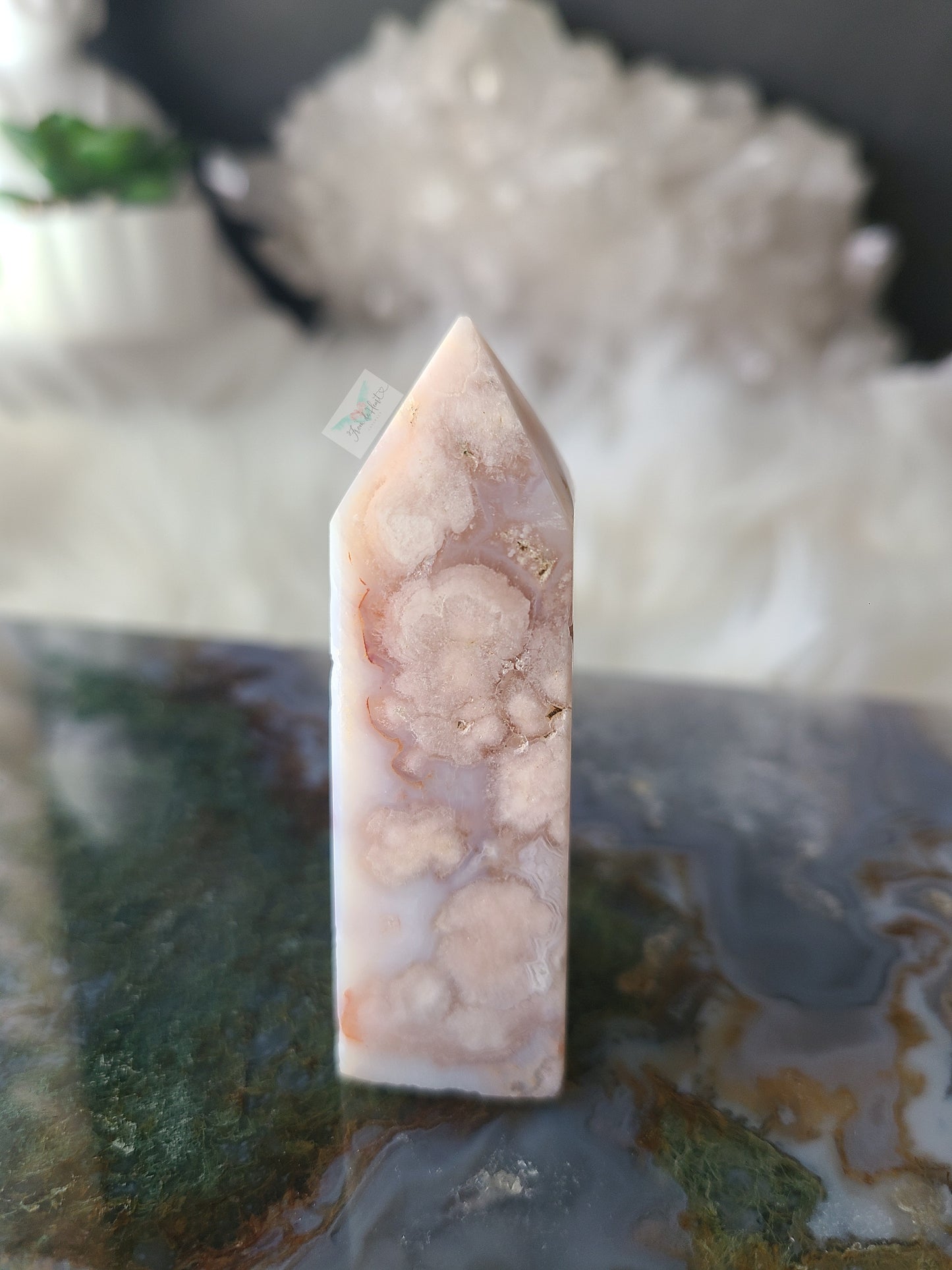 Pink Amethyst with Agate Tower (B)