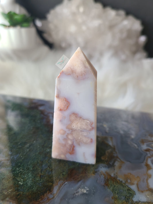 Pink Amethyst with Agate Tower (B)
