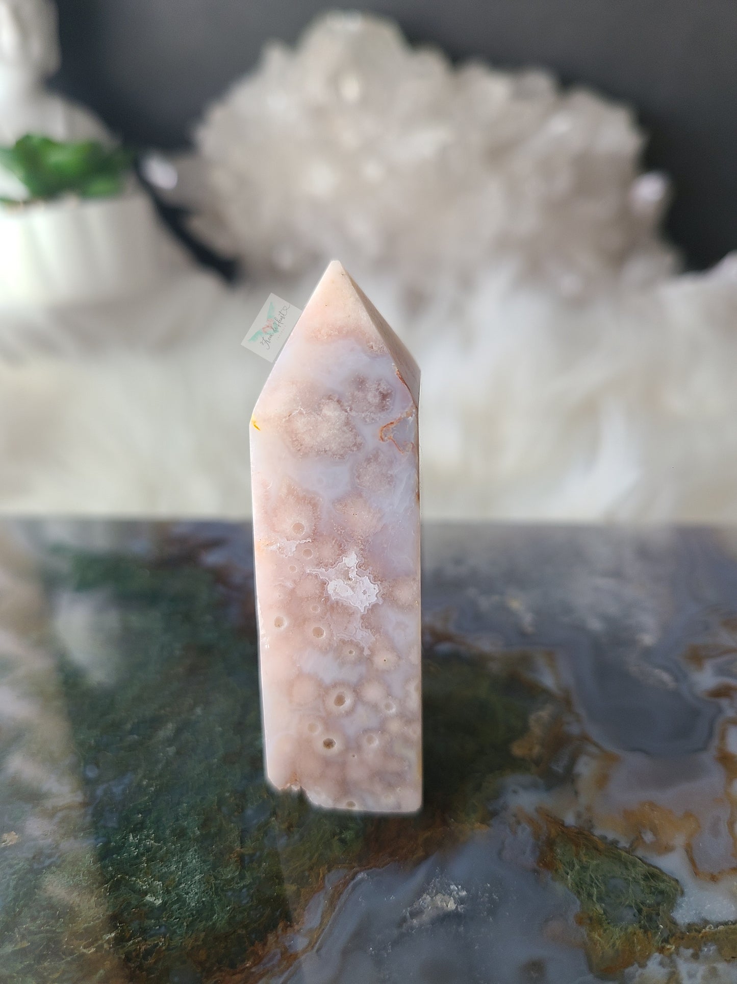 Pink Amethyst with Agate Tower (B)
