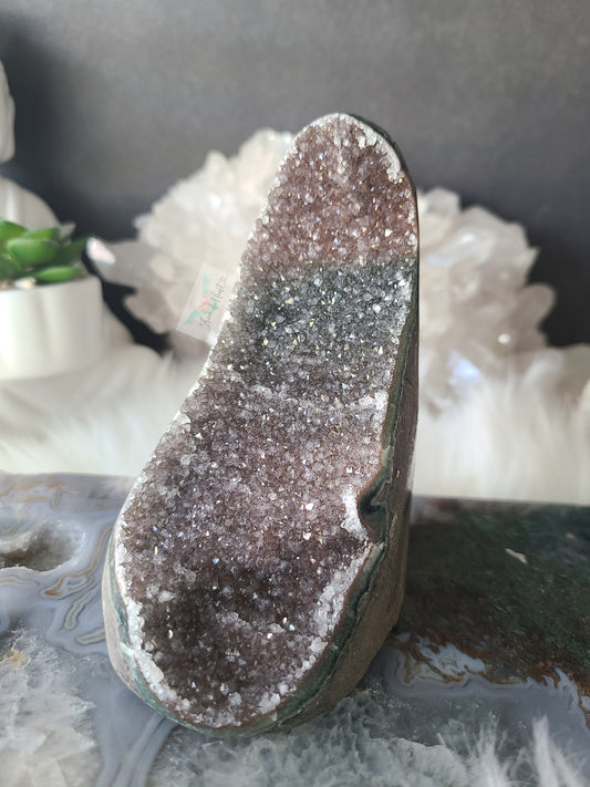 Rainbow and Black Amethyst Cut base