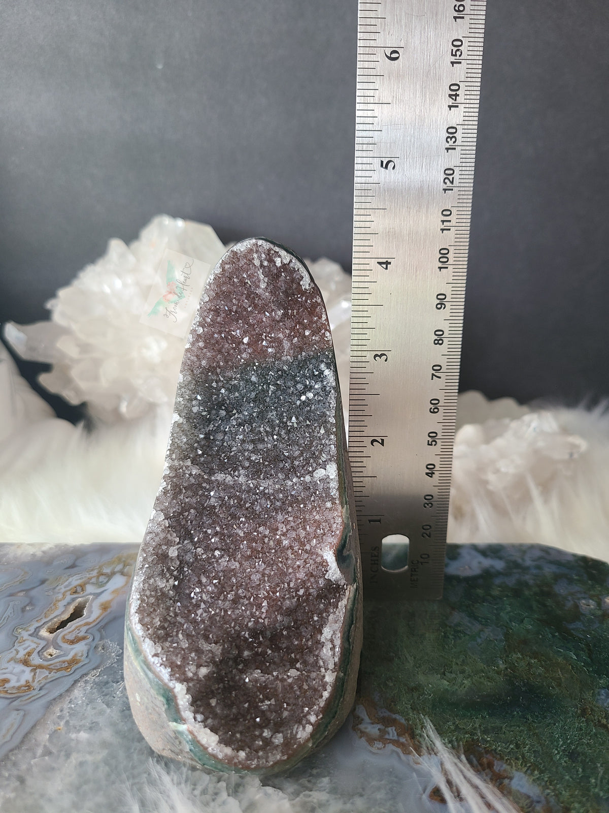 Rainbow and Black Amethyst Cut base