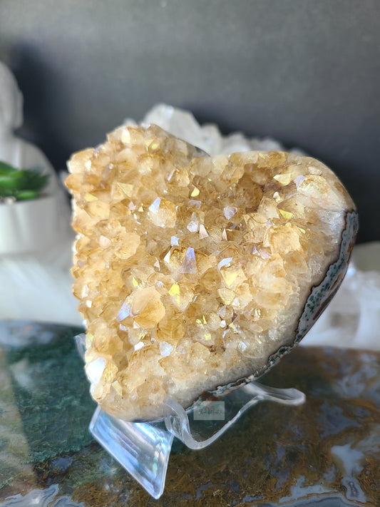 Amethyst Citrine Heart