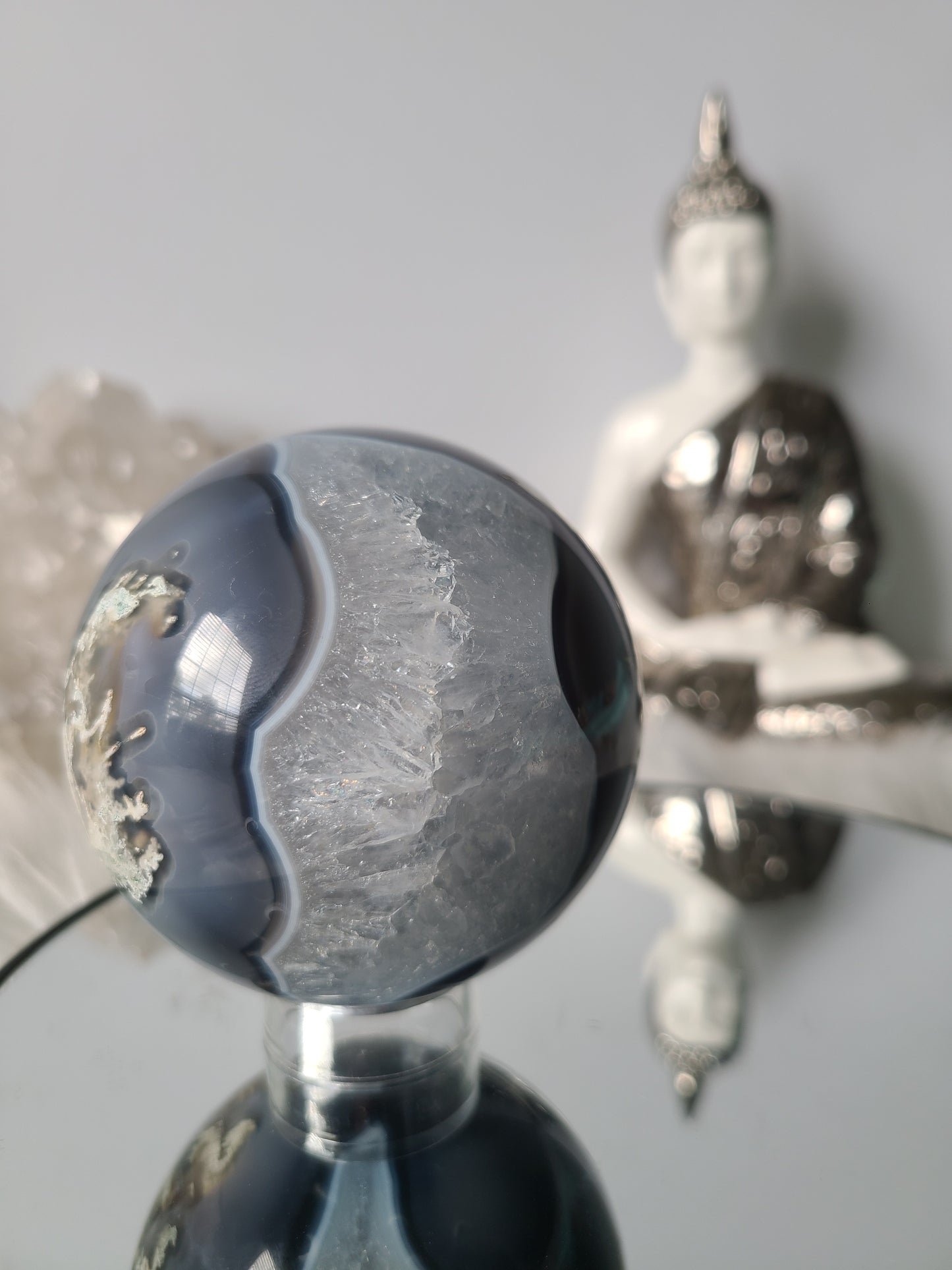 Quartz Moss Agate Sphere