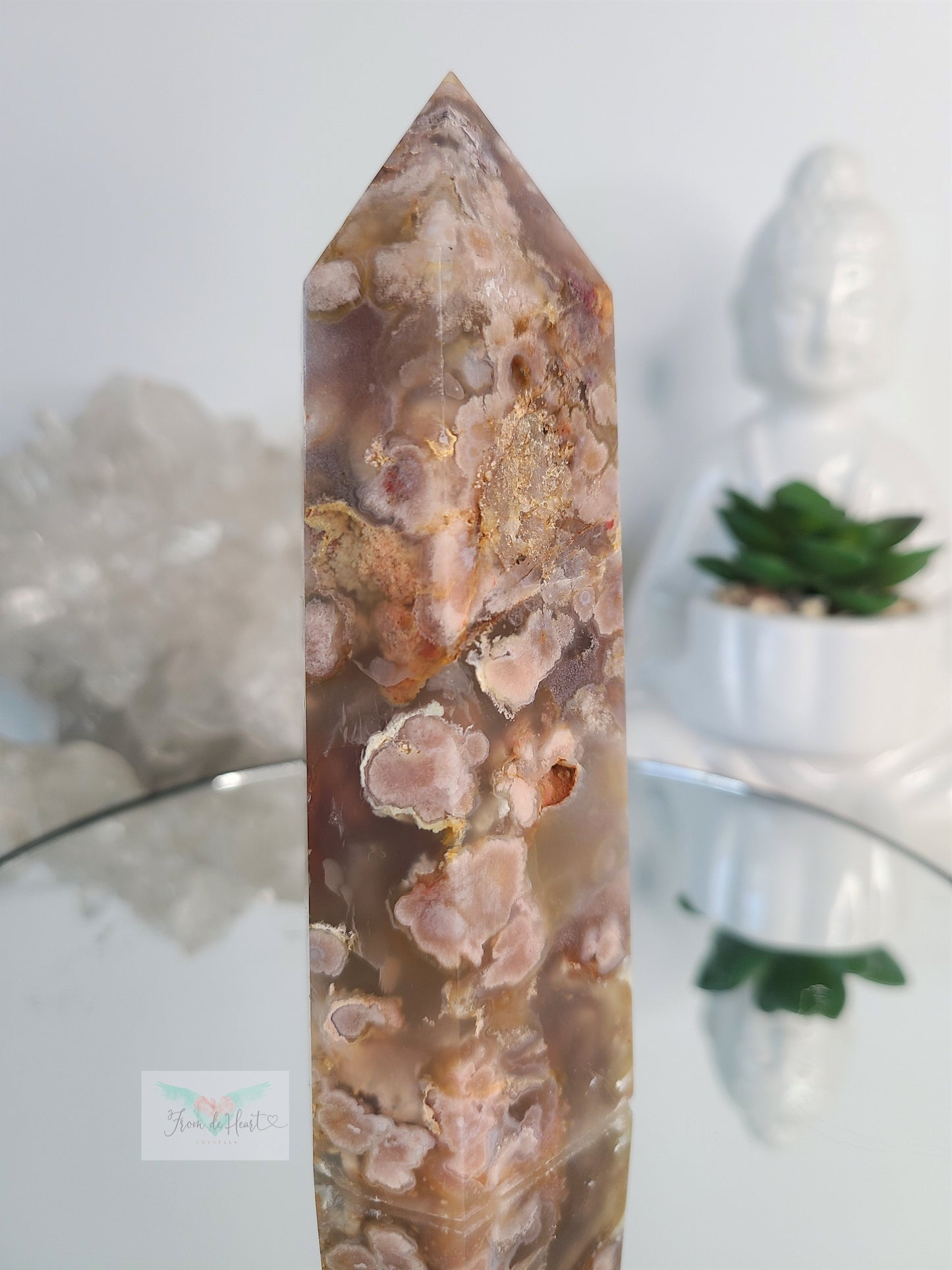 Brown Flower Agate Tower (Sale)