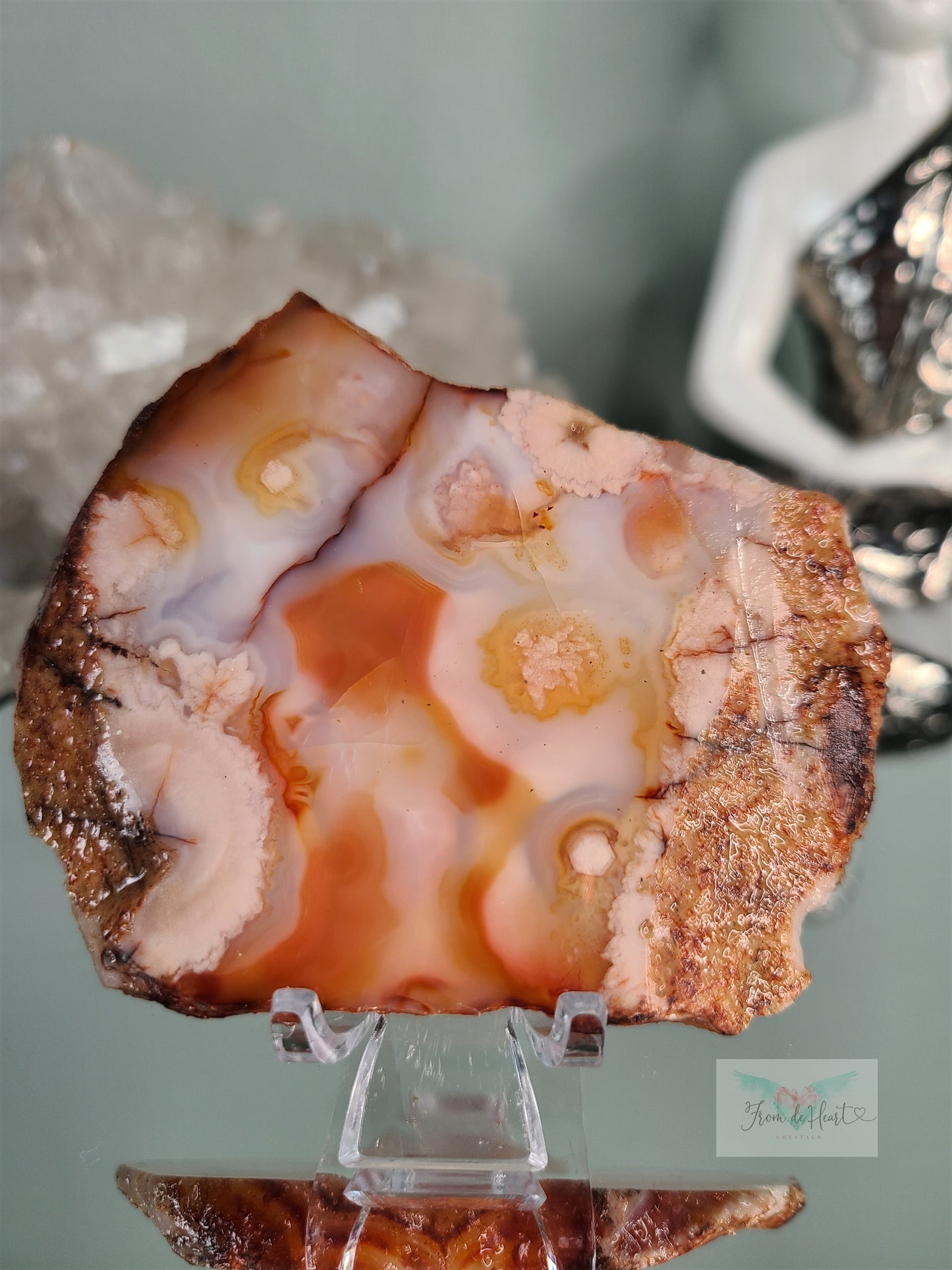 Carnelian Flower Agate Slab (High Quality)