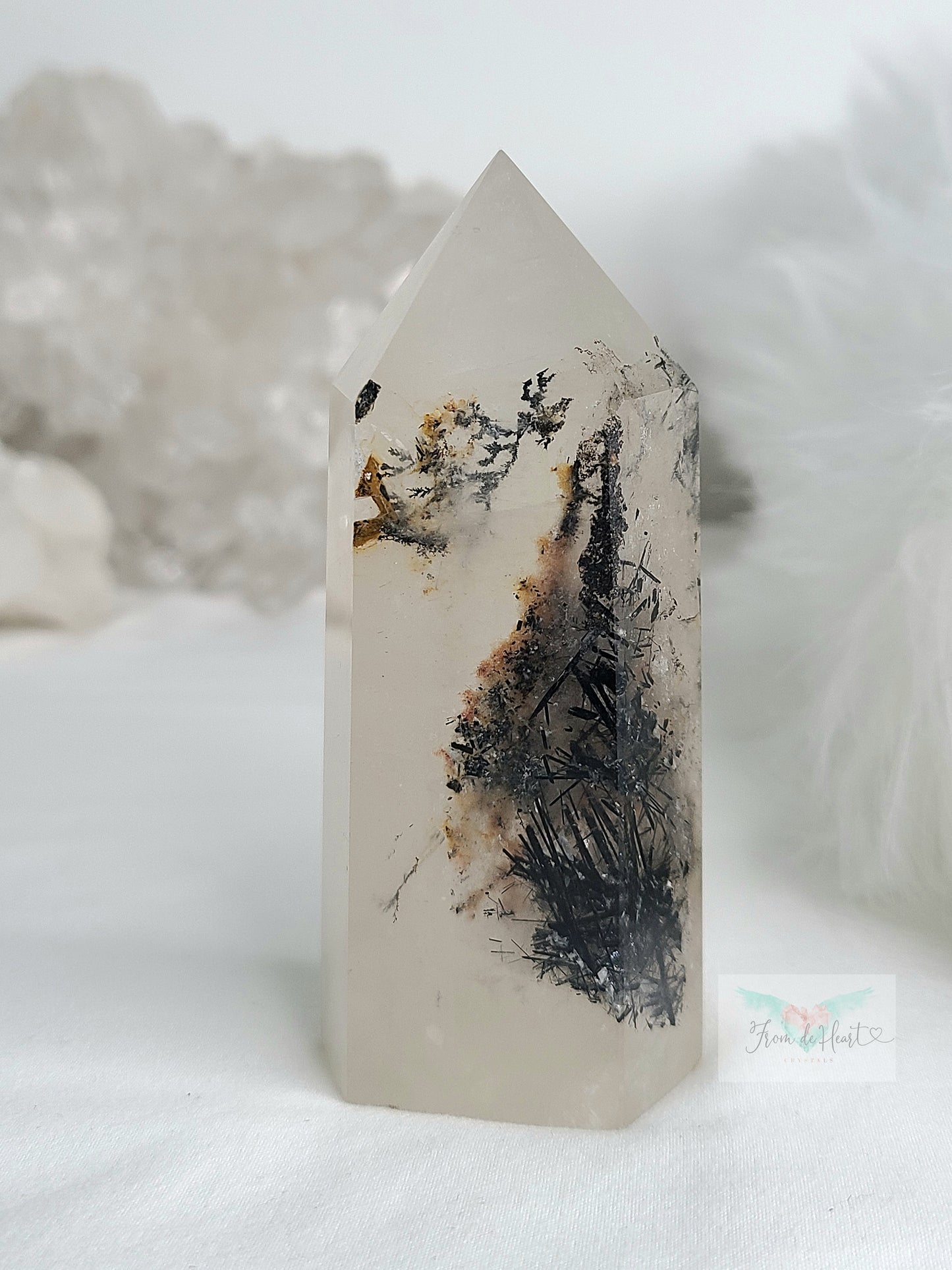 Dendritic Tourmaline in Quartz Tower