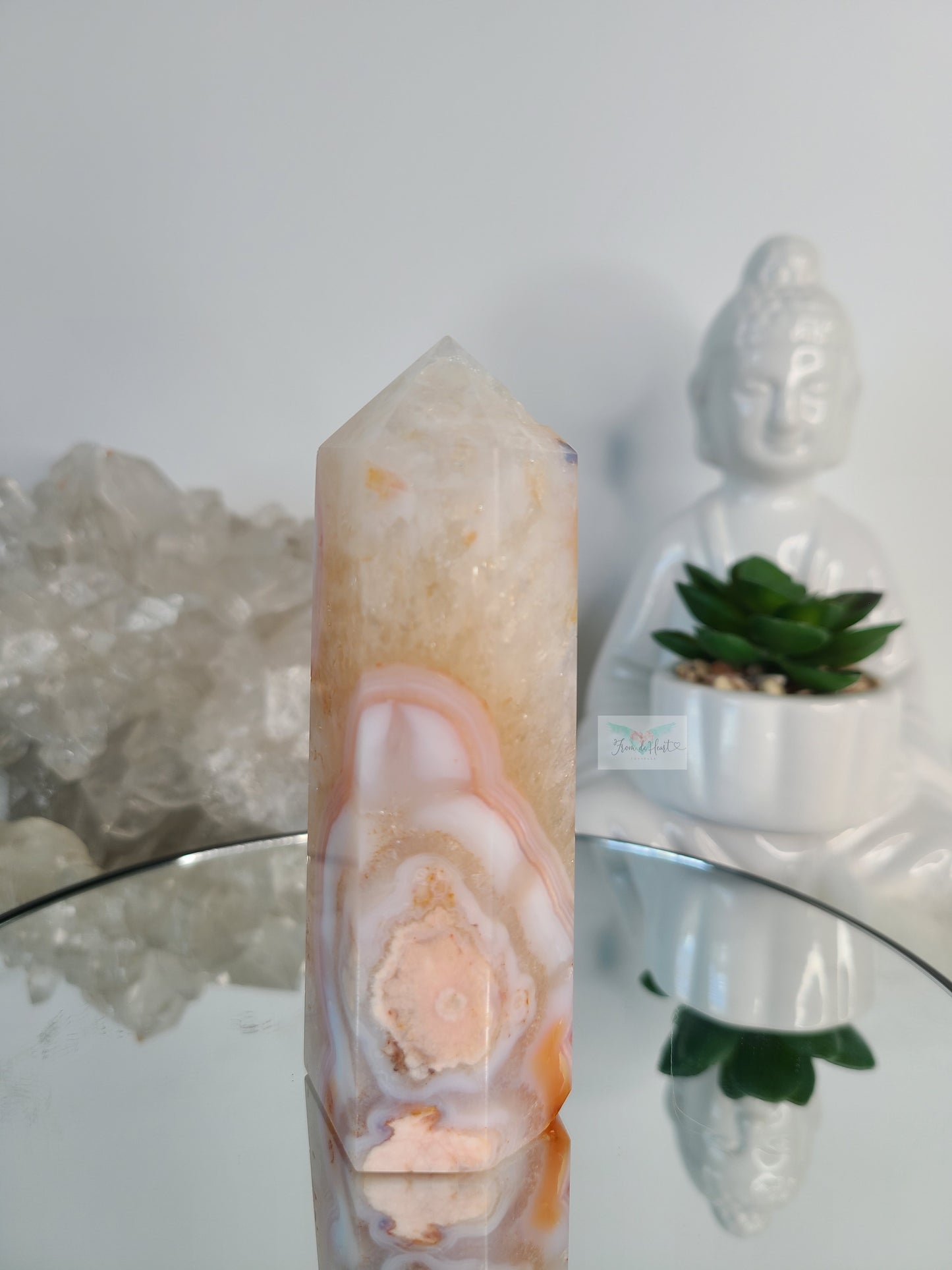 Carnelian Flower Agate Tower (SALE)