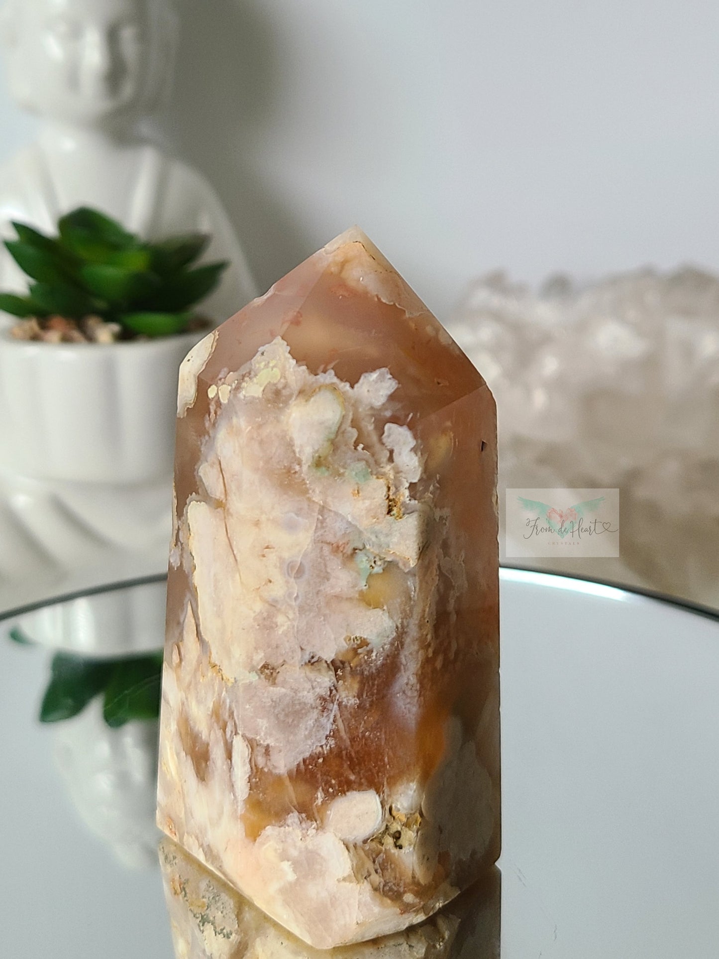 Brown Flower Agate Tower