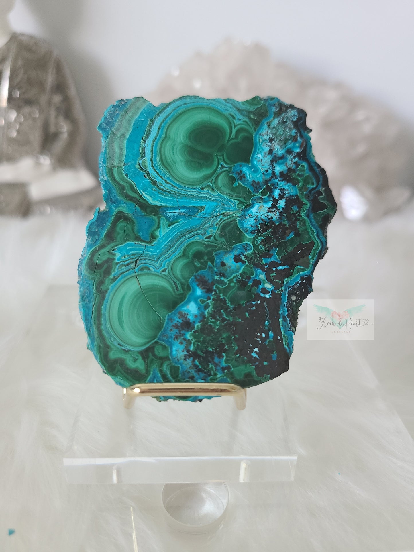 Chrysocolla with Malachite Slab