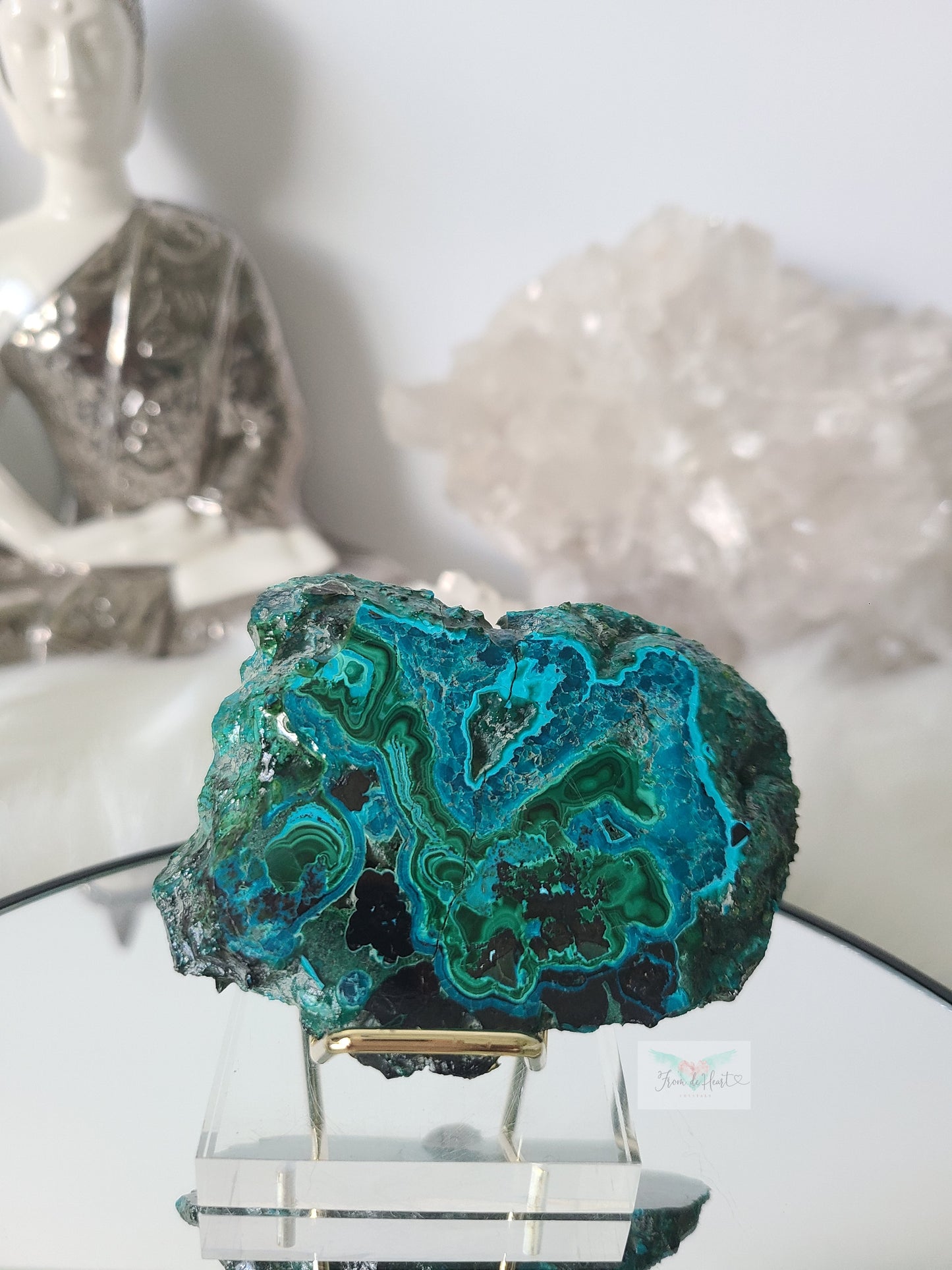 Chrysocolla with Malachite Slab