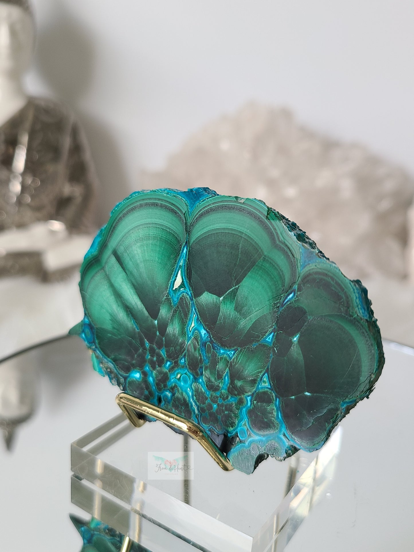 High Quality Chatoyant Malachite with Chrysocolla Slab