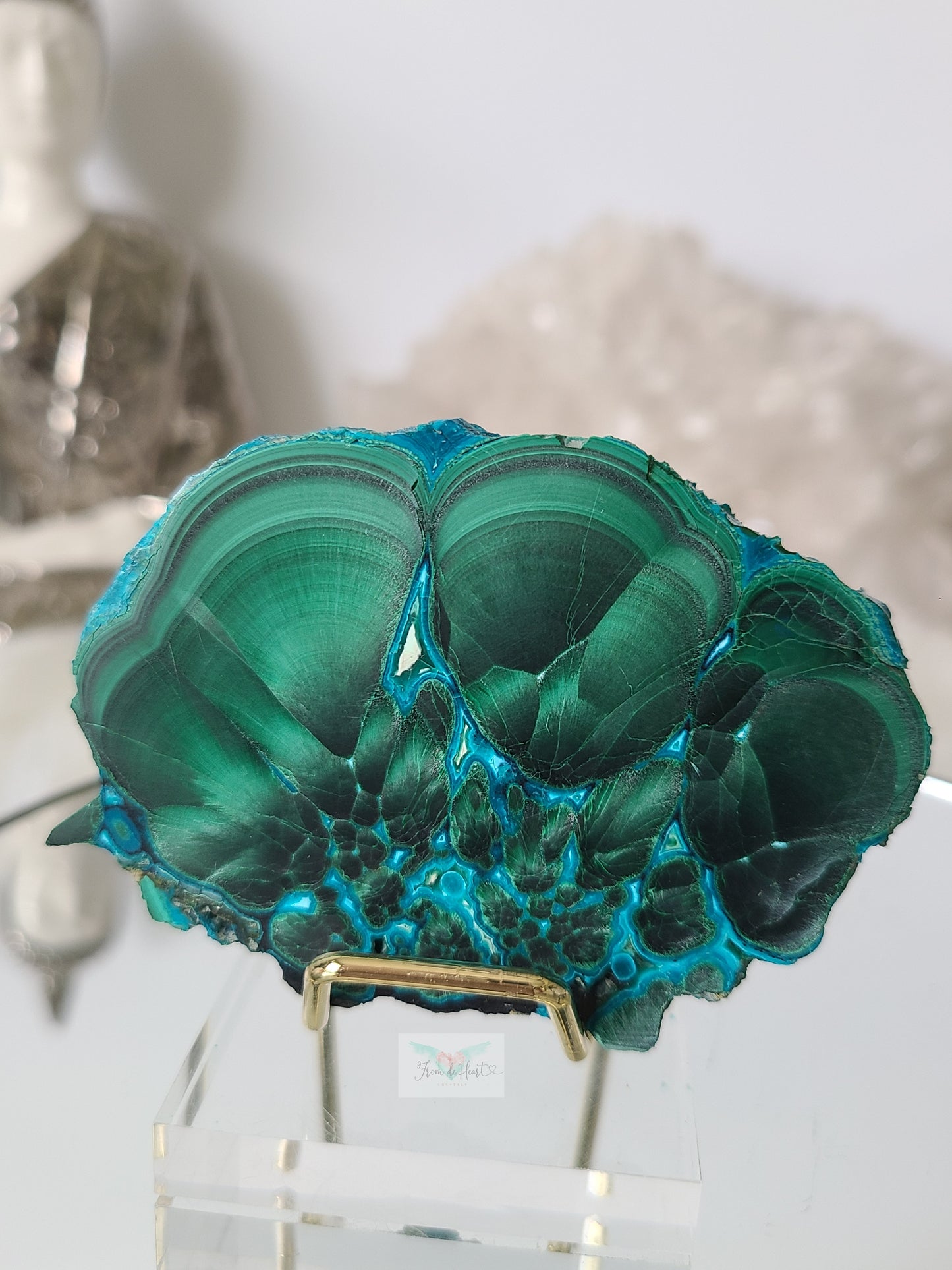 High Quality Chatoyant Malachite with Chrysocolla Slab