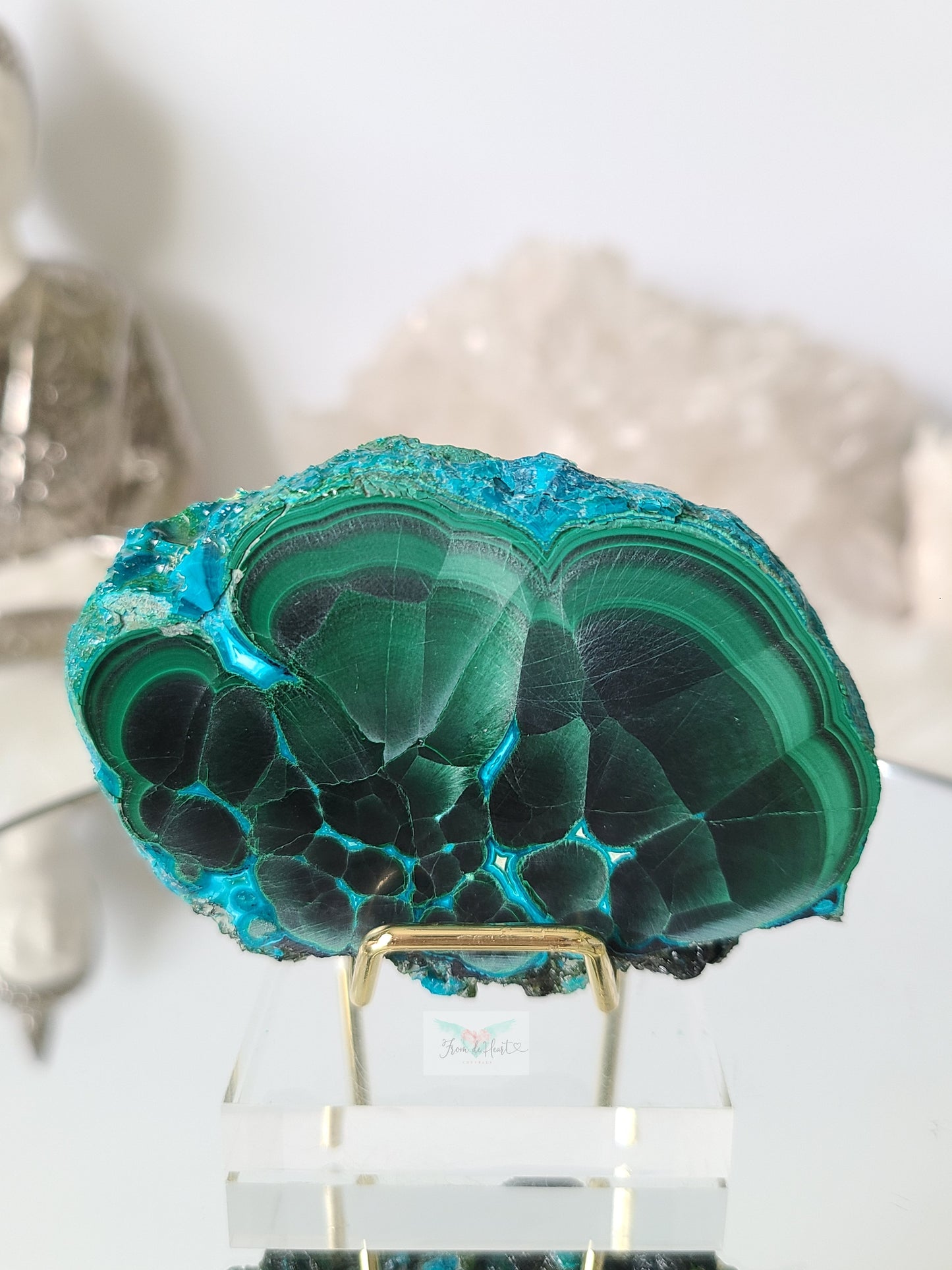 High Quality Chatoyant Malachite with Chrysocolla Slab