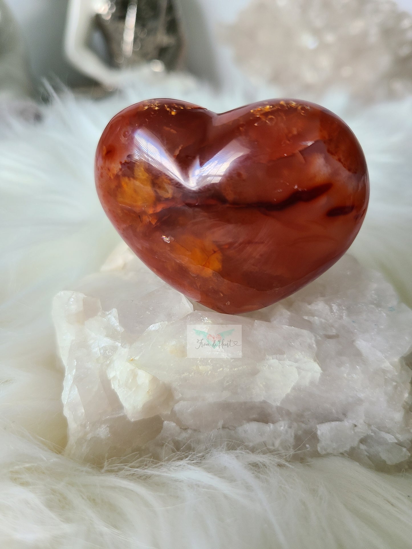 Carnelian Heart and Bracelet Pair