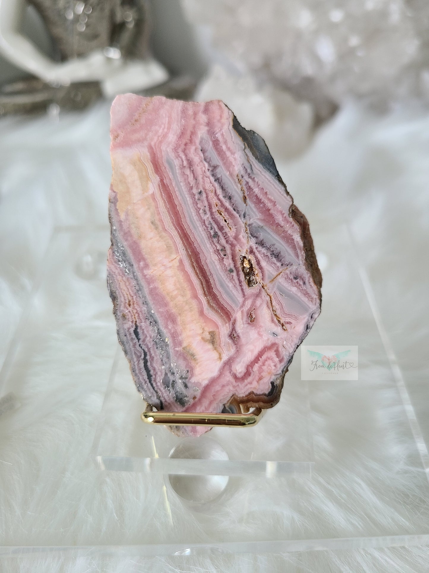 Rhodochrosite Bracelet and Slice Pair