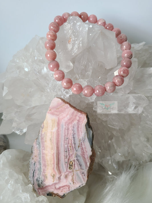 Rhodochrosite Bracelet and Slice Pair