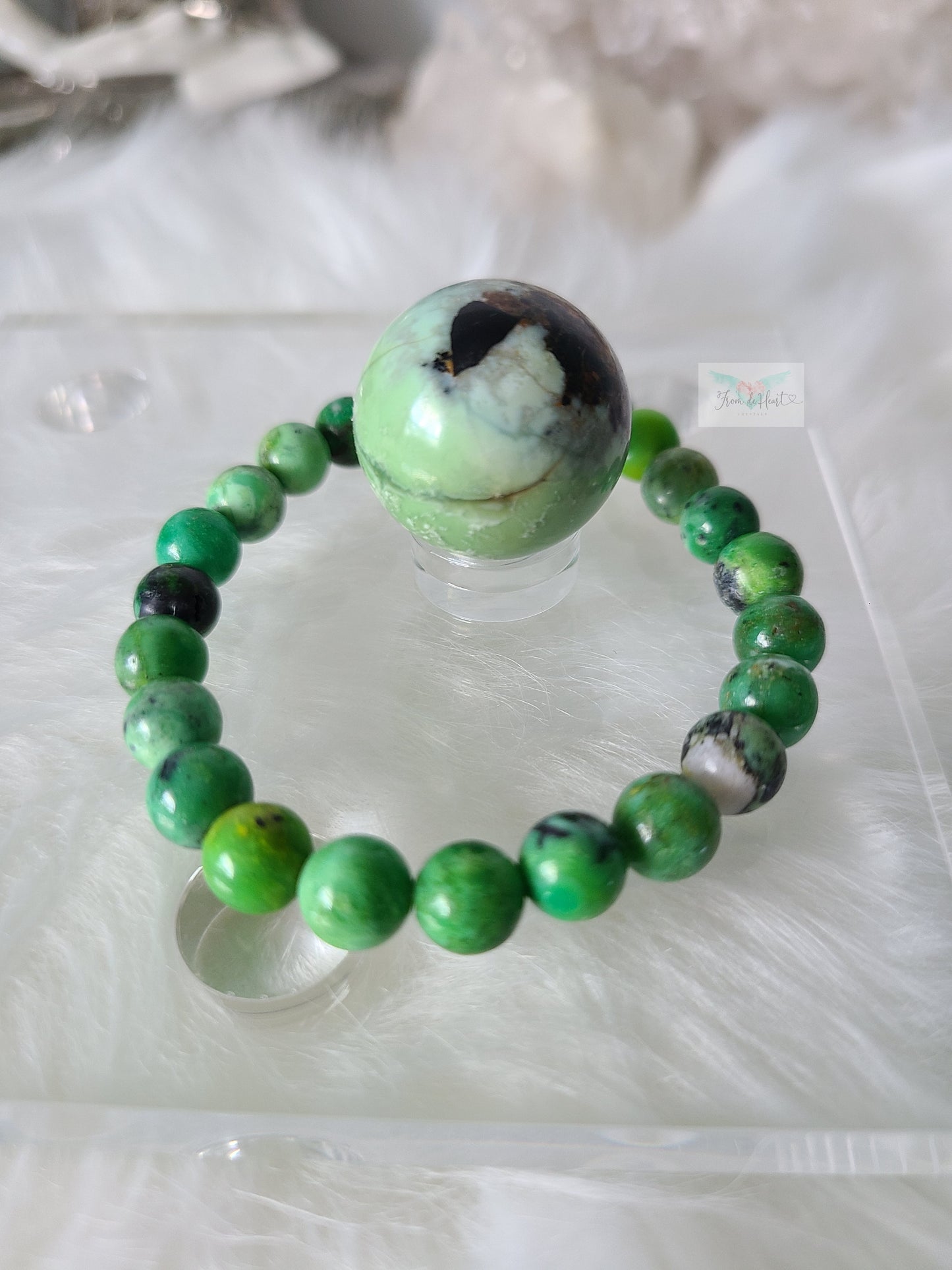 Variscite Sphere and Bracelet Pair (RARE FIND)