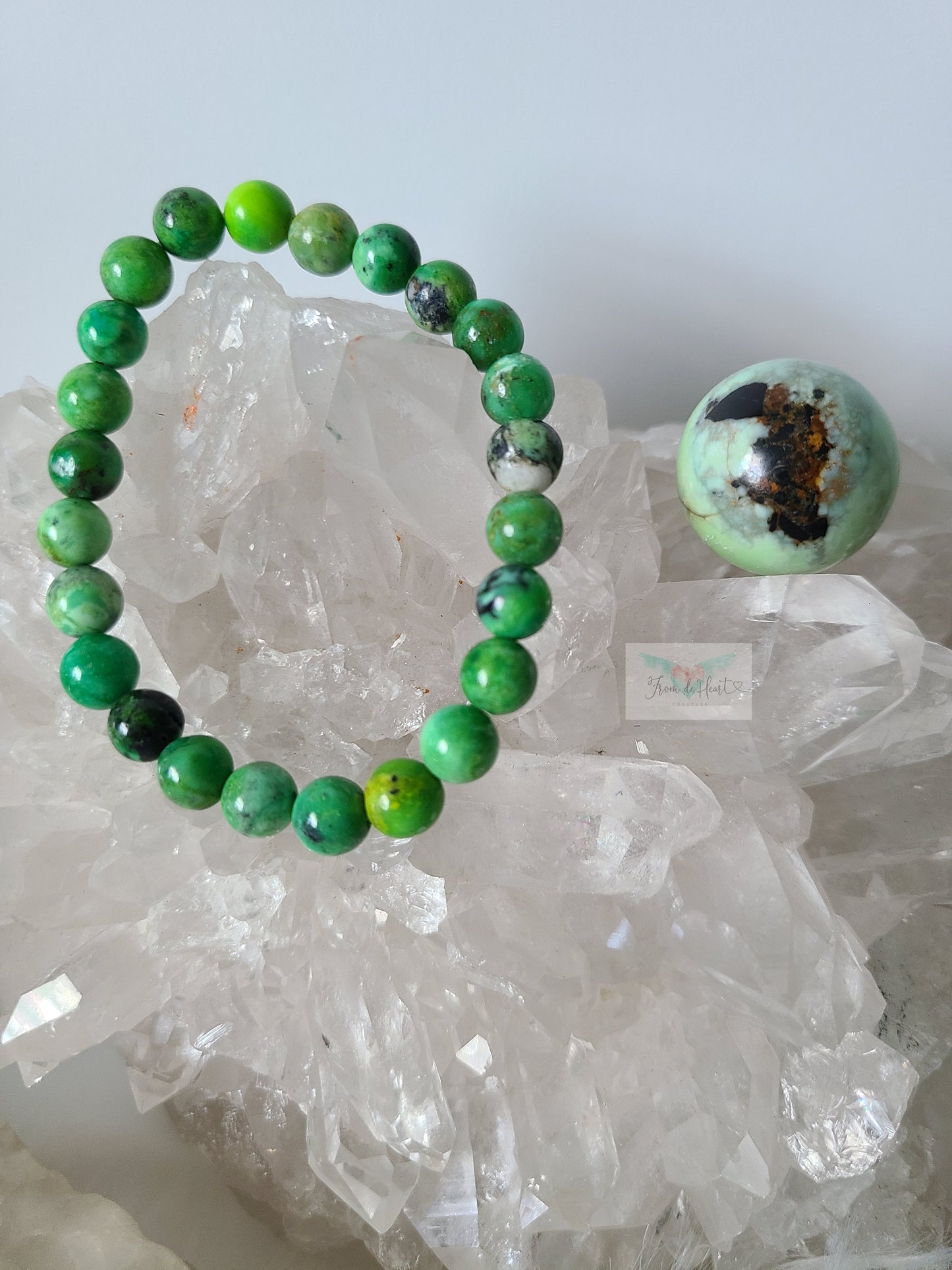 Variscite Sphere and Bracelet Pair (RARE FIND)